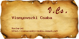 Visnyovszki Csaba névjegykártya